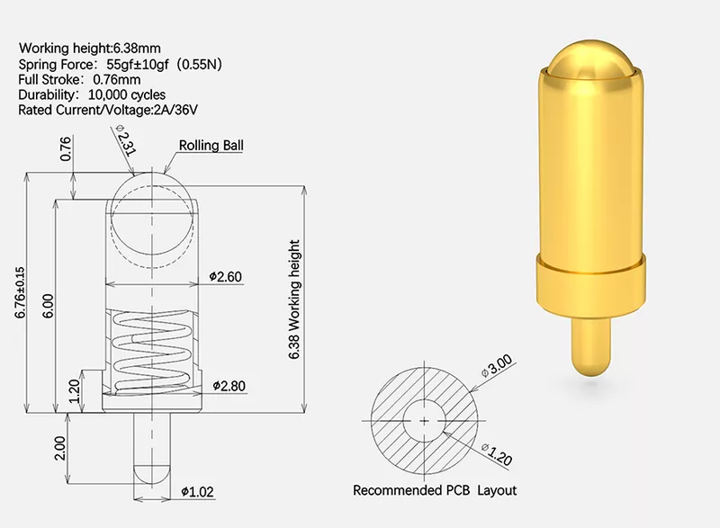 滚珠Pogo Pin标准品01