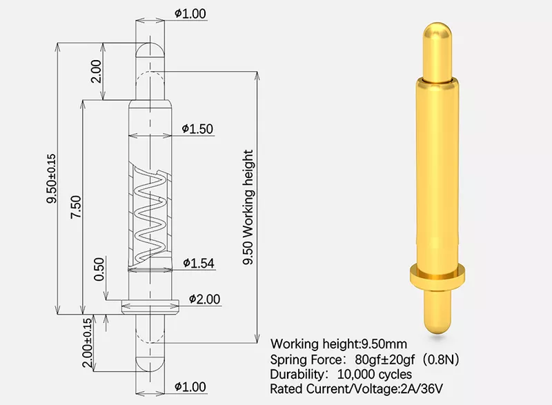 双头弹动Pogo Pin标准品01