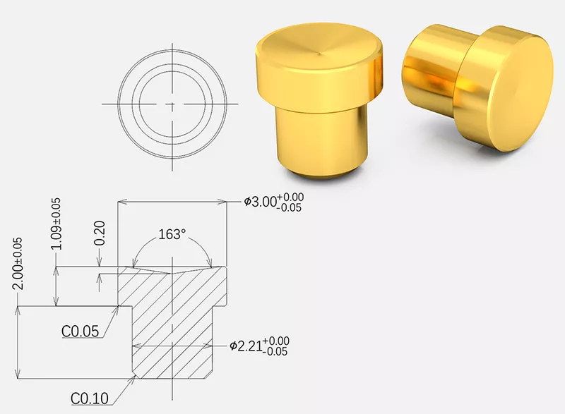 镀黄金插入式SMD-Pads标准件图