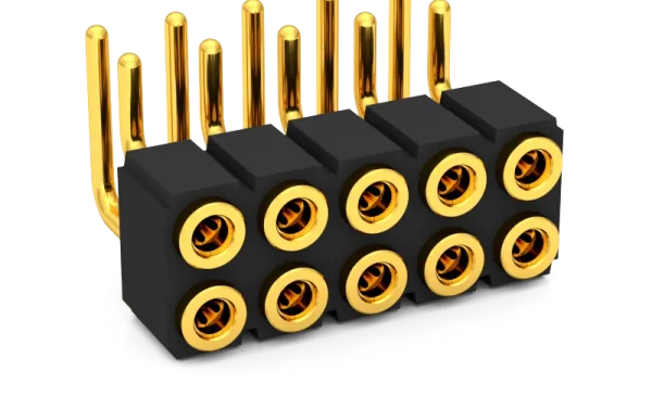 侧接触多位电源插座连接器